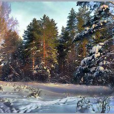 Схема вышивки «зимний лес»