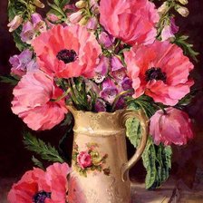 Схема вышивки «Цветочный натюрморт Anne Cotterill»