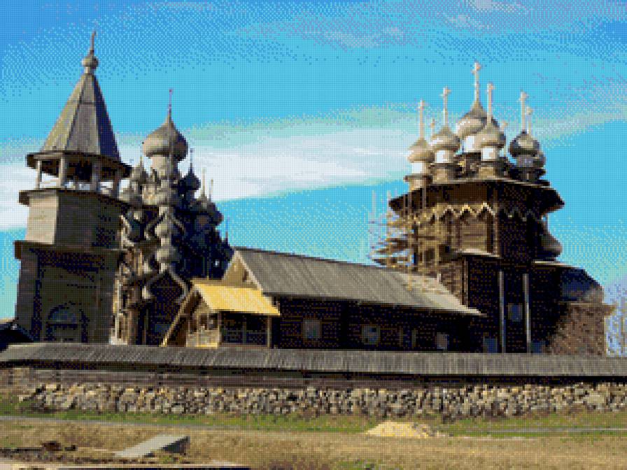 о. Кижи на Волге - церковь, кижи, природа, волга, река - предпросмотр