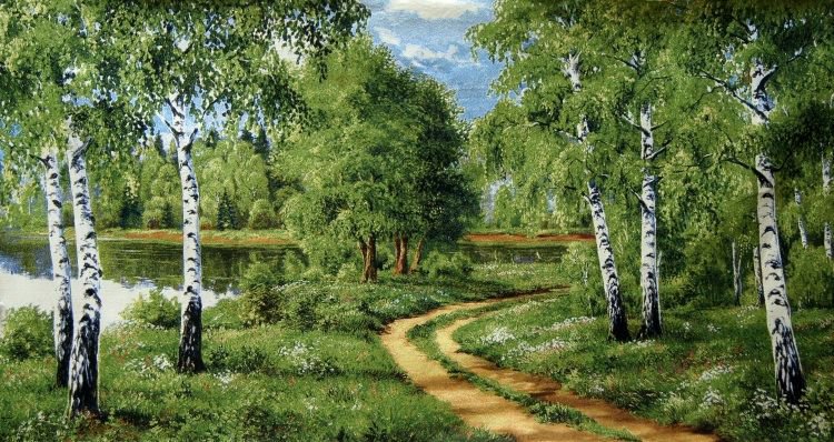 березовая роща - березы, пейзаж. природа. лето, тропинка, лес - оригинал