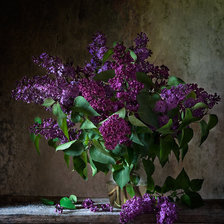 Схема вышивки «сирень  в вазе»