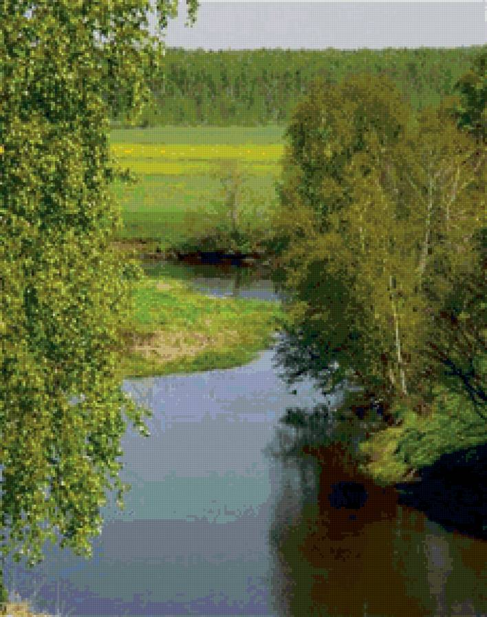 летний пейзаж - природа. лето, пейзаж, река - предпросмотр