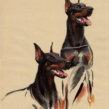 Схема вышивки «доберманы»