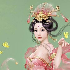 Схема вышивки «гейша»