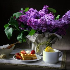 Схема вышивки «сирень  в вазе»