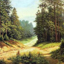 Схема вышивки «тропинка в хвойном лесу»