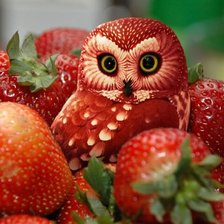 Схема вышивки «Клубничная сова»