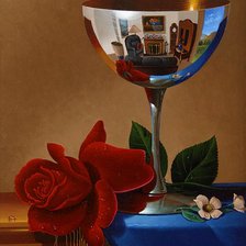 Схема вышивки «кубок и красная роза»