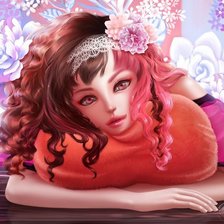 Схема вышивки «девушка с сердцем»