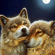 Схема вышивки «пара вовків 3»