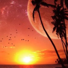 Схема вышивки «сейшелы закат»