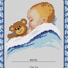 Схема вышивки «Малыш с мишкой»