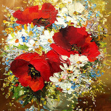 Схема вышивки «Букет с маками»