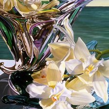 Схема вышивки «орхидеи в вазе»