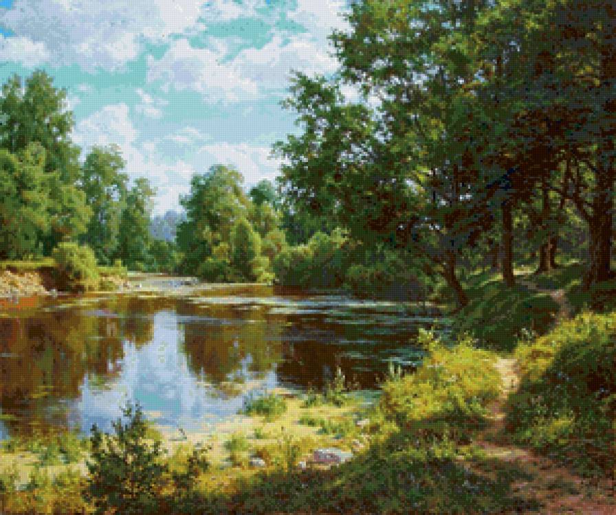 летний пейзаж - тропинка, лес, пейзаж. природа. речка - предпросмотр