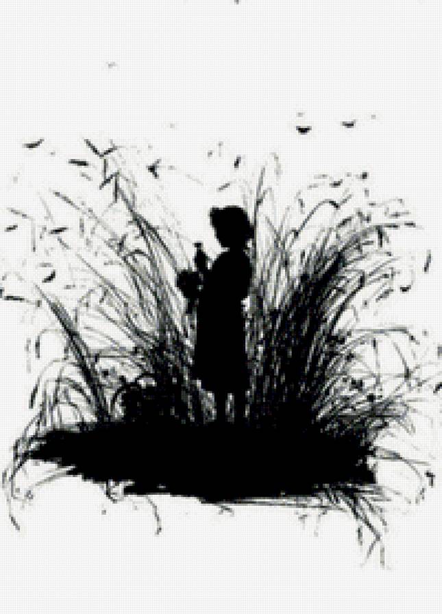 Девочка в траве - предпросмотр