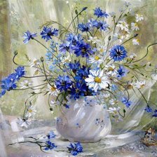 Схема вышивки «Летний букет и бабочка»