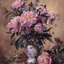 Схема вышивки «Букет розовых пионов»