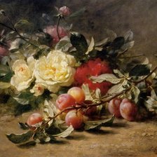 Схема вышивки «Натюрморт со сливой»