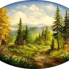 Схема вышивки «пейзаж»