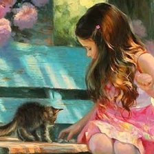 Схема вышивки «Девочка в саду»