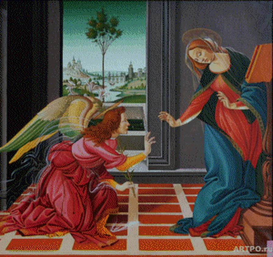 Благовещение - боттичелли, религия - предпросмотр