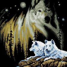 Схема вышивки «волки»