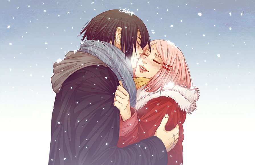 Саске и Сакура - наруто, аниме - оригинал