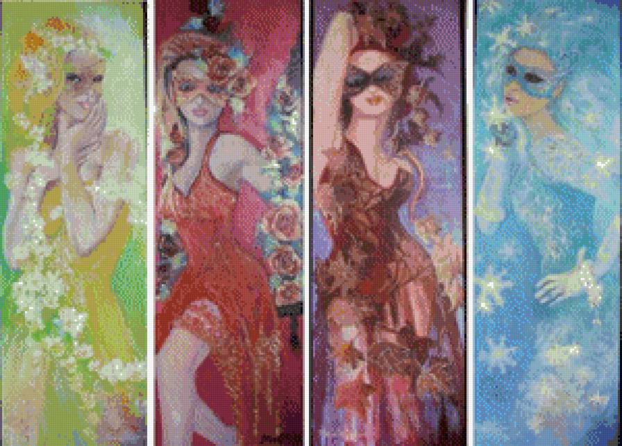 времена года - времена года, девушка - предпросмотр