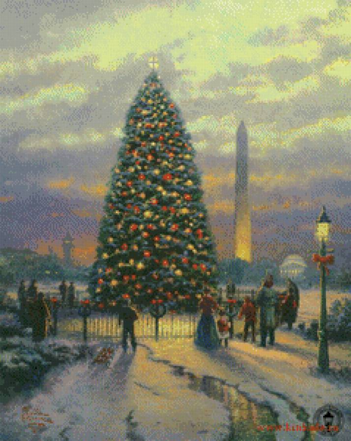 рождественская ель - ель, зима, люди, новый год, город, рождество - предпросмотр