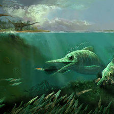 Схема вышивки «Динозавры и ихтиозавры»