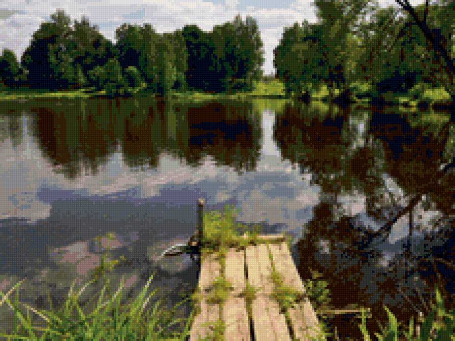 старый мостик - пейзаж. природа. озеро - предпросмотр