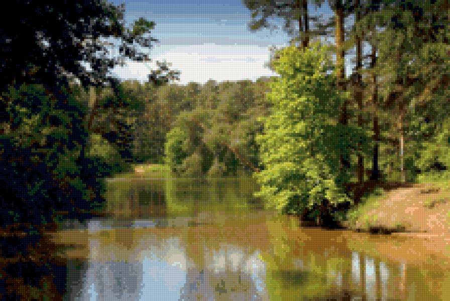 летний пейзаж - река, лес, природа, пейзаж - предпросмотр