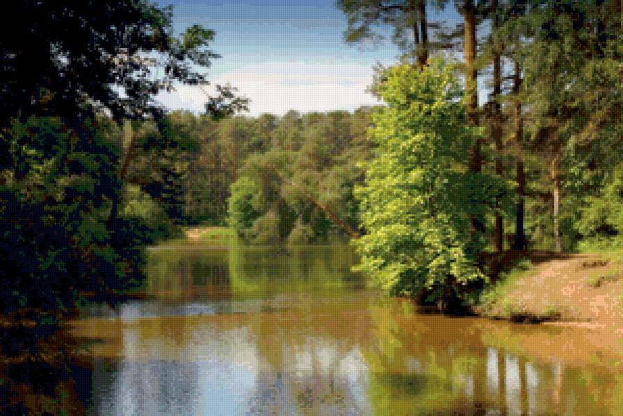 летний пейзаж - природа, пейзаж, река, лес - предпросмотр