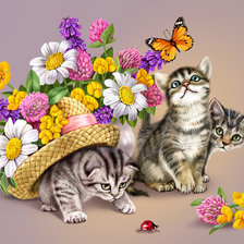 Схема вышивки «котята»