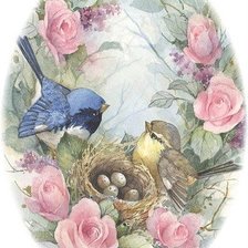 Схема вышивки «птички»