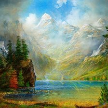 Схема вышивки «озеро»