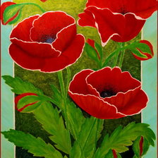 Схема вышивки «панно с маками»