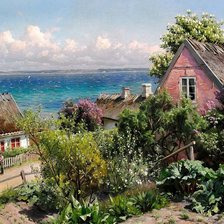 Схема вышивки «Петер Мёрк Мёнстед - Summer day in Aalsgaarde»