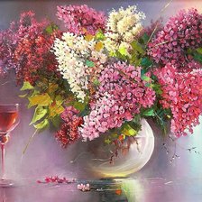 Схема вышивки «сирень»