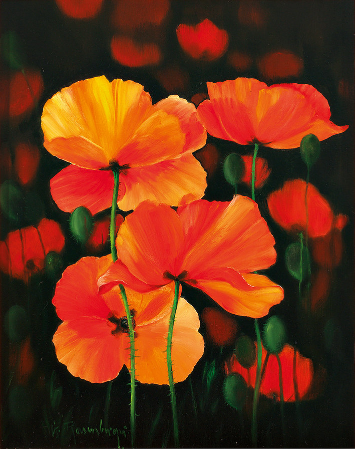 маки - панно, букет, маки, живопись, картина, цветы - оригинал