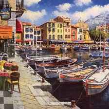 Схема вышивки «бухта в южном городке»