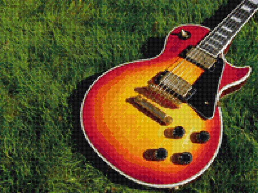 гитара - гитара, трава - предпросмотр