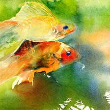 Схема вышивки «золотые рыбки»