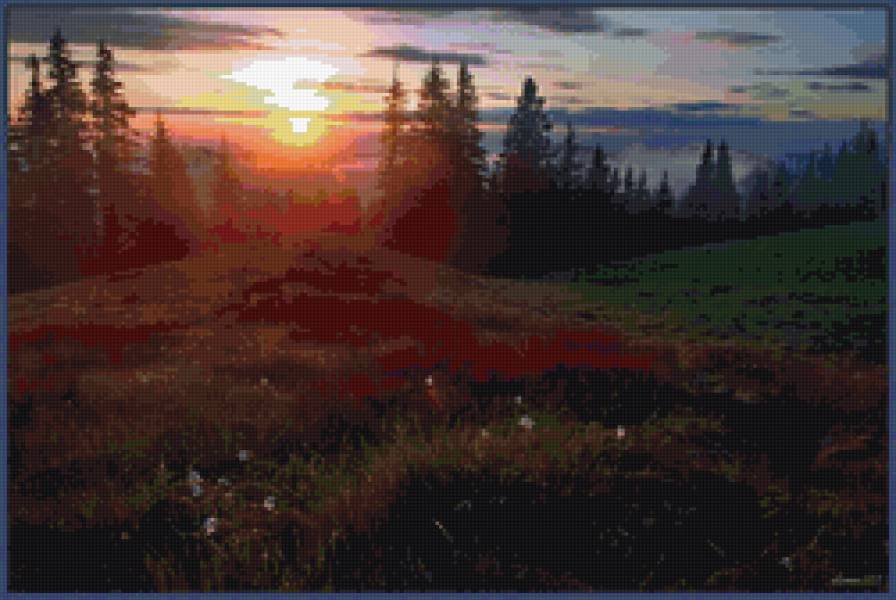 закат - лето, закат, природа, пейзаж - предпросмотр