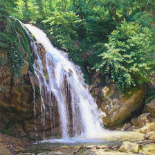 Схема вышивки «водопад в лесу»