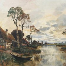 Схема вышивки «деревенский пейзаж»