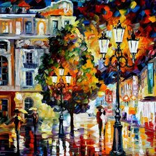 Схема вышивки «дождь в вечернем городе»