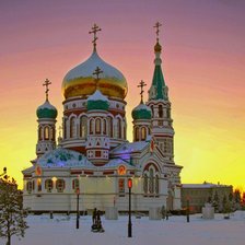 Схема вышивки «Успенский собор в Омске»