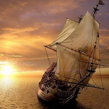 Схема вышивки «Парусник»